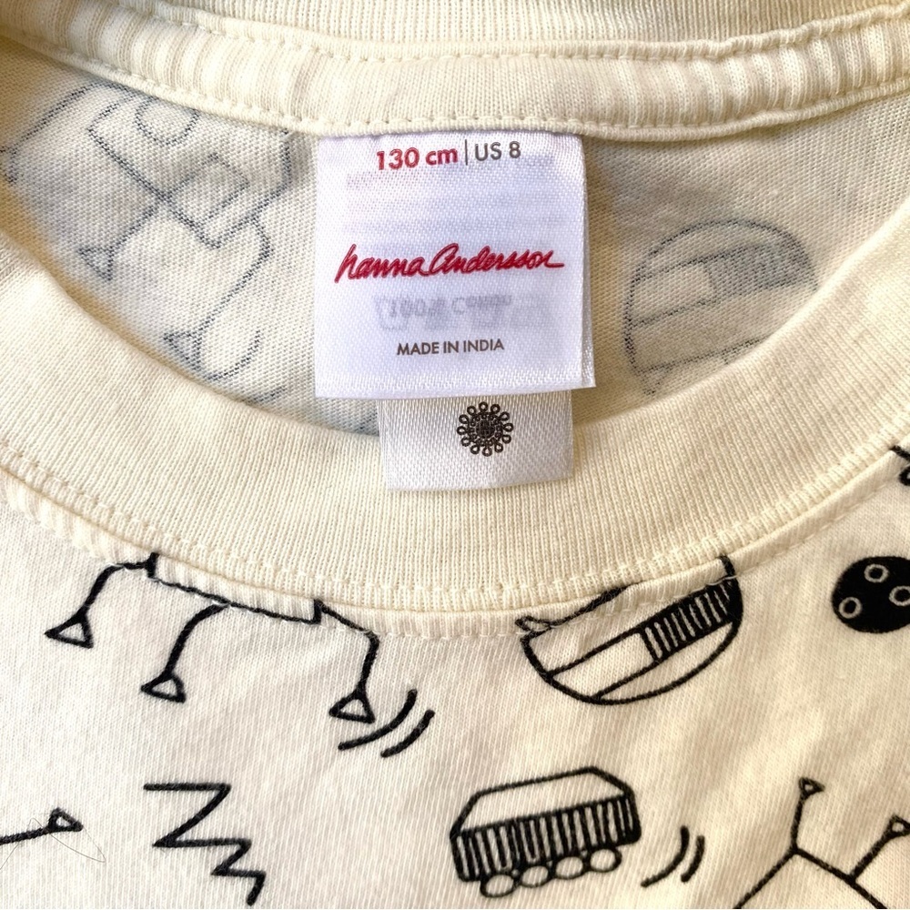Hanna Andersson Kids Long John Pajama Top – Robots Print – Size 130 (US 8), NWOT - Picture 3 of 6